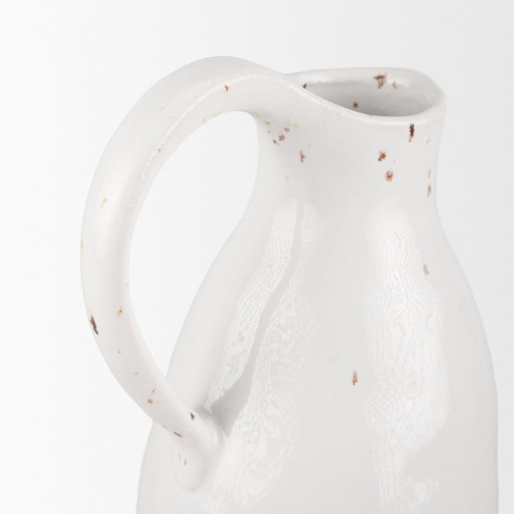 Valora Black Speckled Cream w/ Light Beige Ceramic Jug Decor Mercana