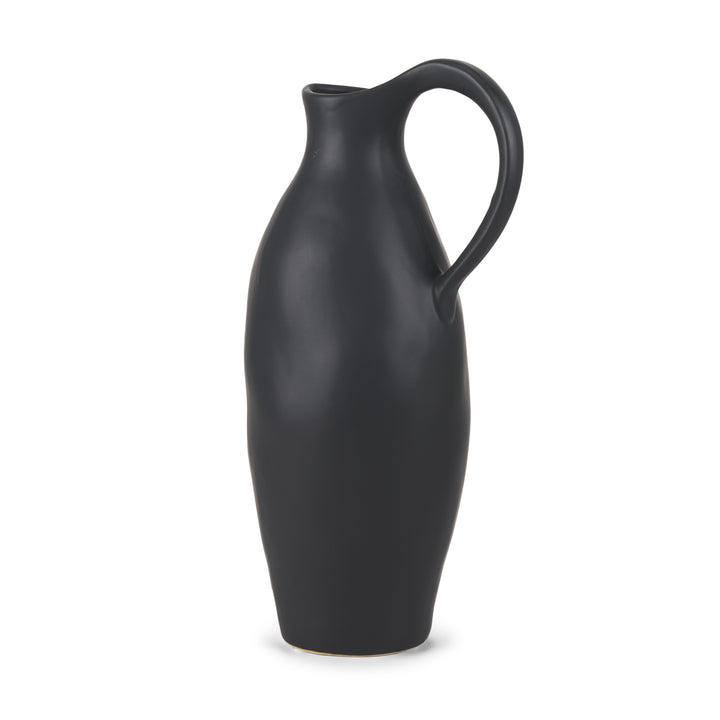 Valora Matte Black Ceramic Jug Decor Mercana