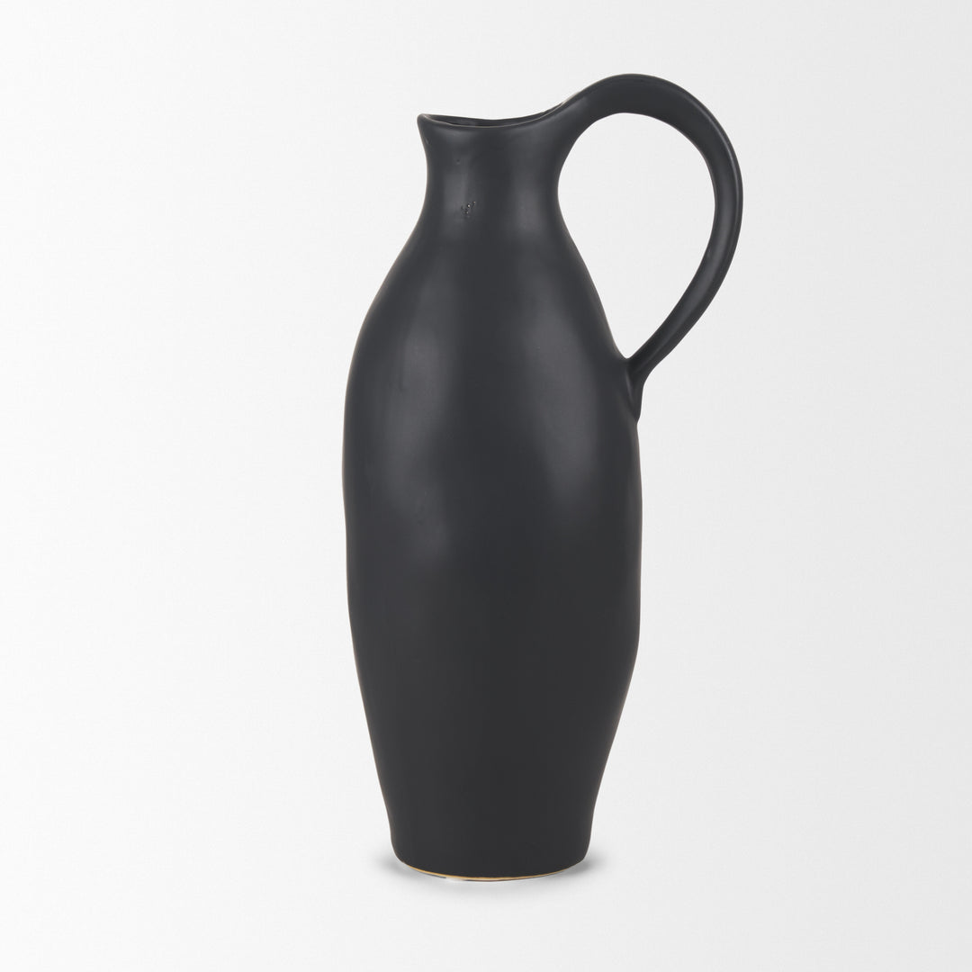 Valora Matte Black Ceramic Jug Decor Mercana