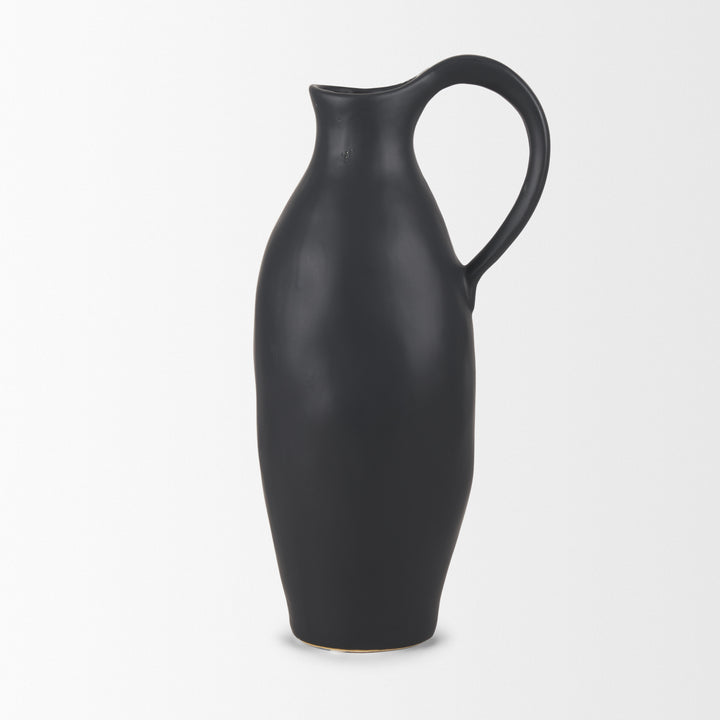 Valora Matte Black Ceramic Jug Decor Mercana