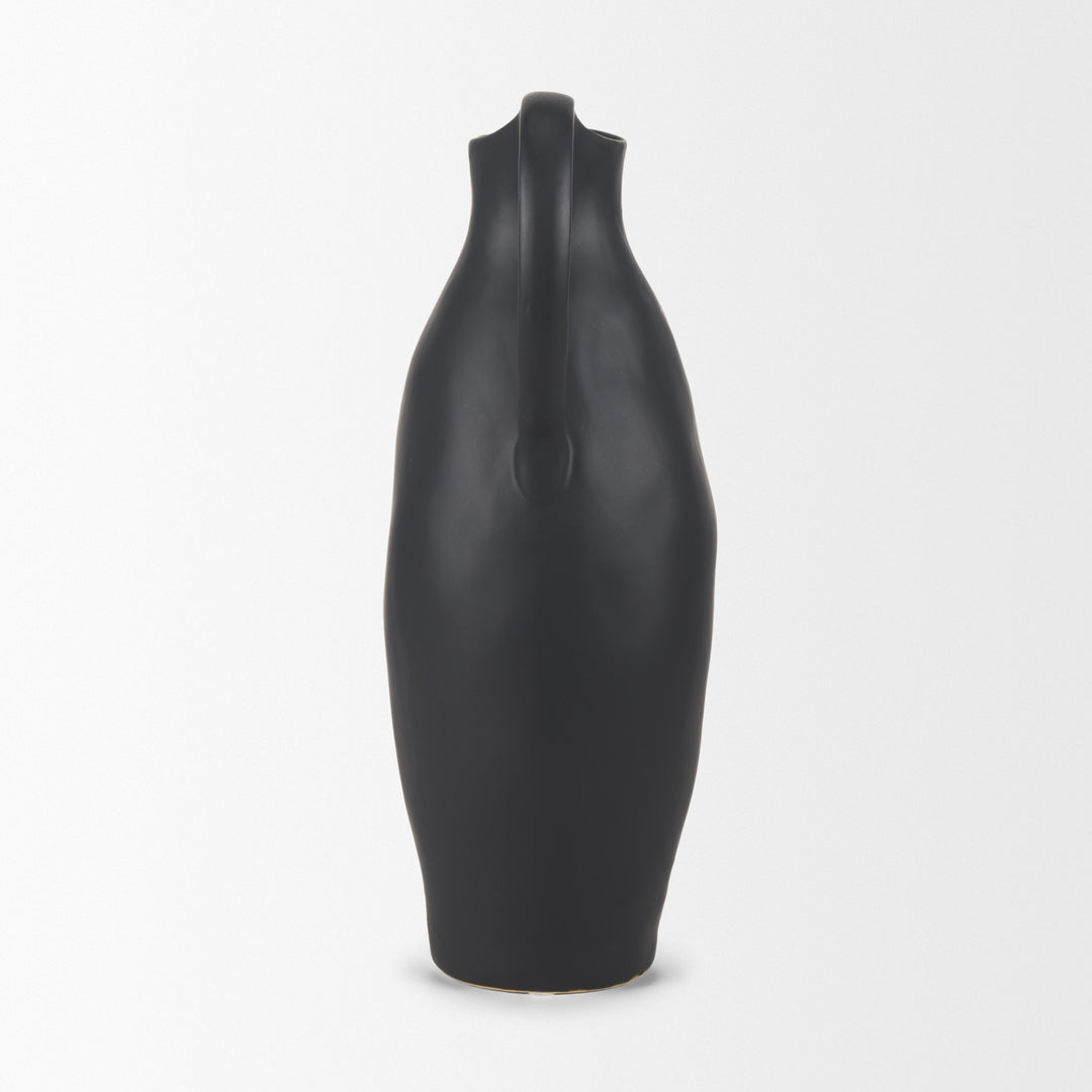 Valora Matte Black Ceramic Jug Decor Mercana