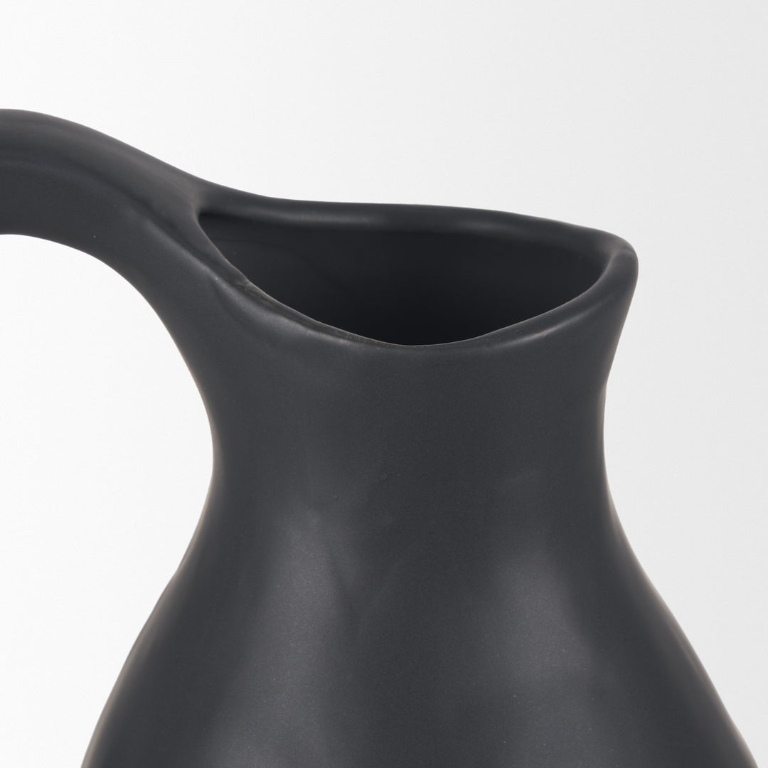 Valora Matte Black Ceramic Jug Decor Mercana