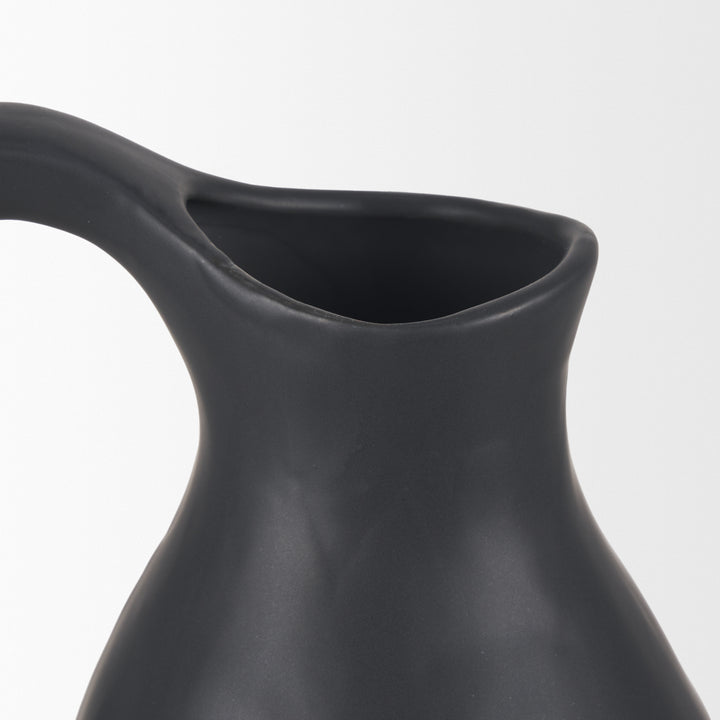 Valora Matte Black Ceramic Jug Decor Mercana