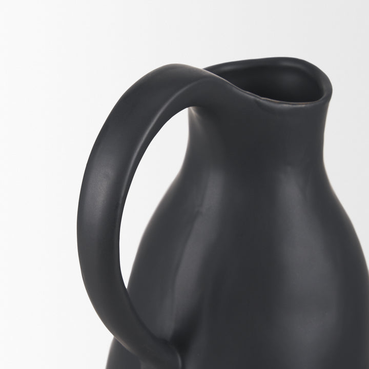 Valora Matte Black Ceramic Jug Decor Mercana