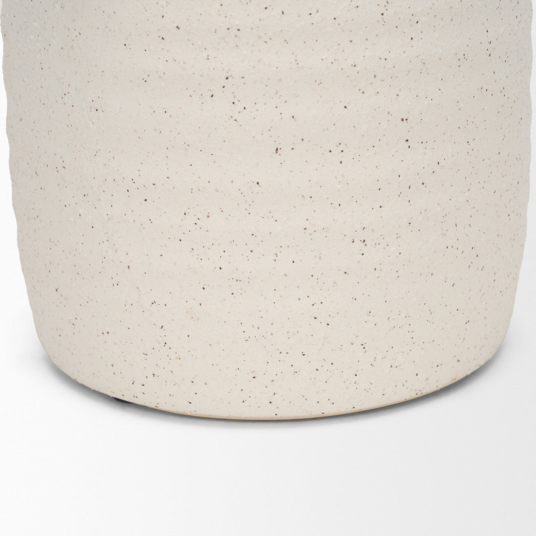 Tyrus Medium Textured Matte White w/ Speckling Ceramic Vase Decor Mercana