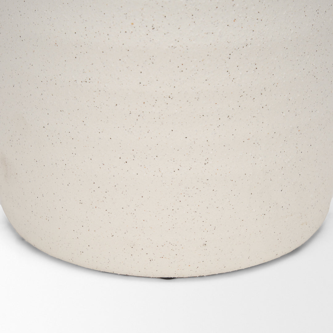 Tyrus Large Textured Matte White w/ Speckling Ceramic Vase Decor Mercana