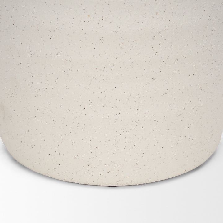 Tyrus Large Textured Matte White w/ Speckling Ceramic Vase Decor Mercana