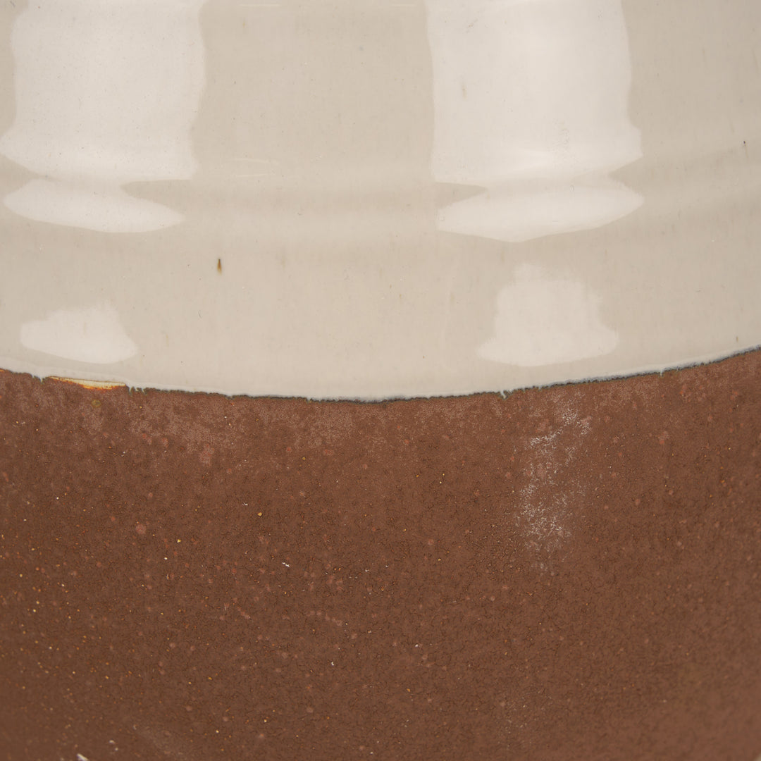 Tryna Small Beige w/ Matte Brown Ceramic Vase Decor Mercana