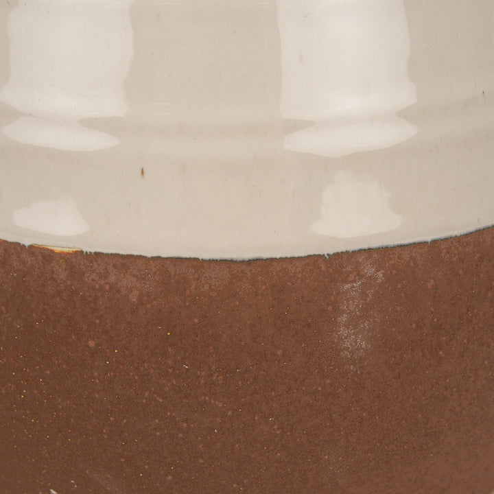 Tryna Small Beige w/ Matte Brown Ceramic Vase Decor Mercana