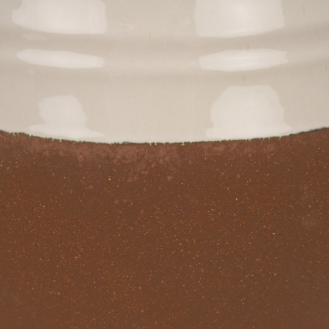 Tryna Large Beige w/ Matte Brown Ceramic Vase Decor Mercana