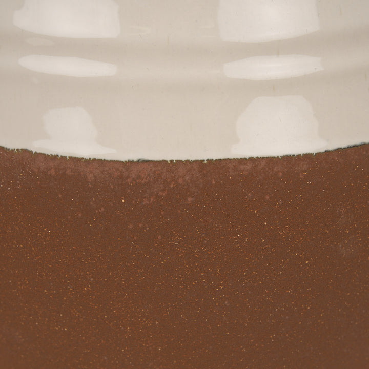 Tryna Large Beige w/ Matte Brown Ceramic Vase Decor Mercana