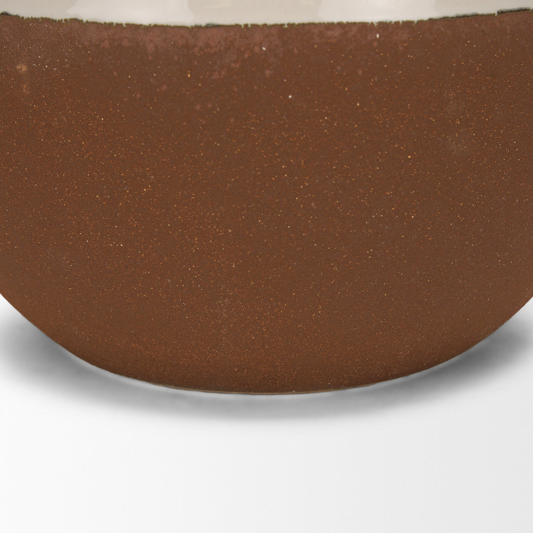 Tryna Large Beige w/ Matte Brown Ceramic Vase Decor Mercana