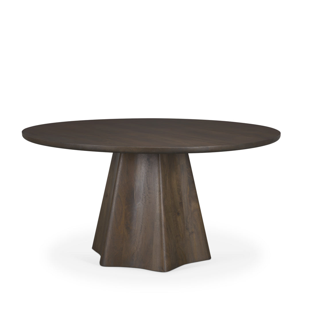 Jovani 60" Solid Dark Brown Mango Wood Round Dining Table Dining Room Mercana