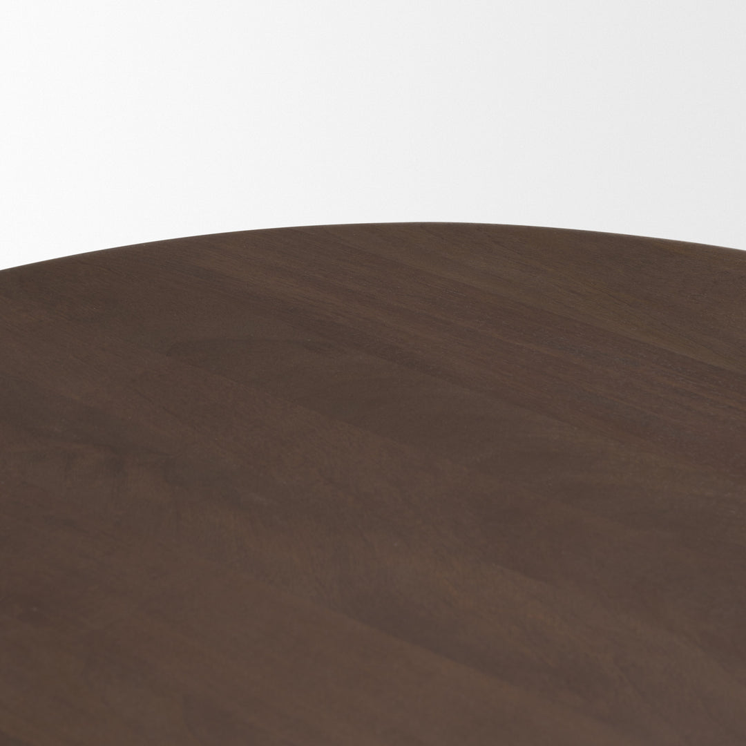 Shima Oval Dark Brown Wood w/ Arched Legs Coffee Table Living Room Mercana
