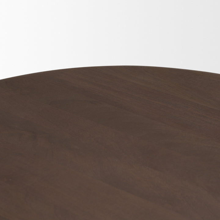 Shima Oval Dark Brown Wood w/ Arched Legs Coffee Table Living Room Mercana