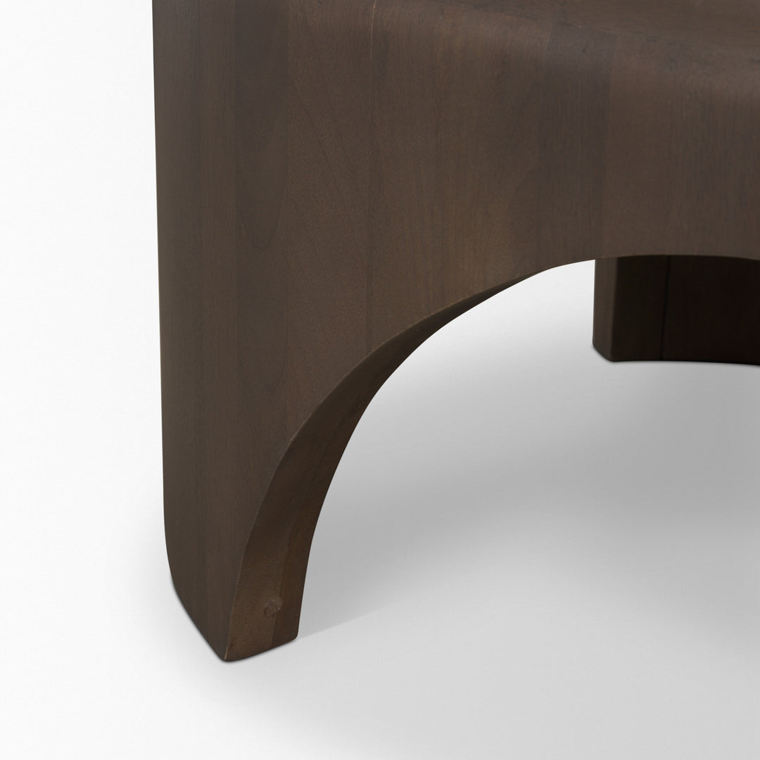 Shima Oval Dark Brown Wood w/ Arched Legs Coffee Table Living Room Mercana