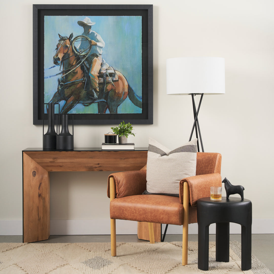 Riya Solid Black Wooden Stool Living Room Mercana