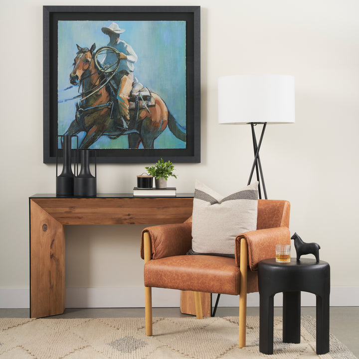 Riya Solid Black Wooden Stool Living Room Mercana