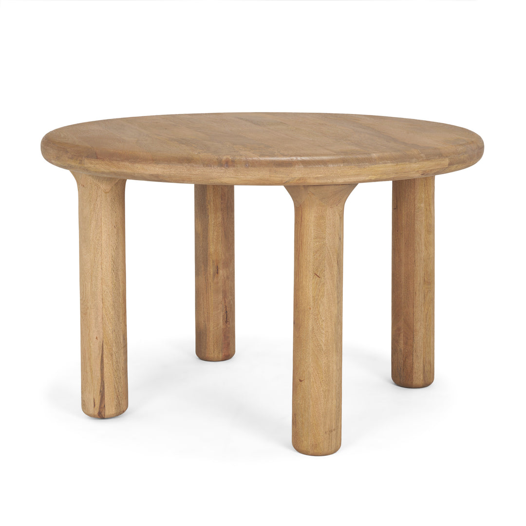 Soma 48" Light Brown Mango Wood Round Dining Table Dining Room Mercana