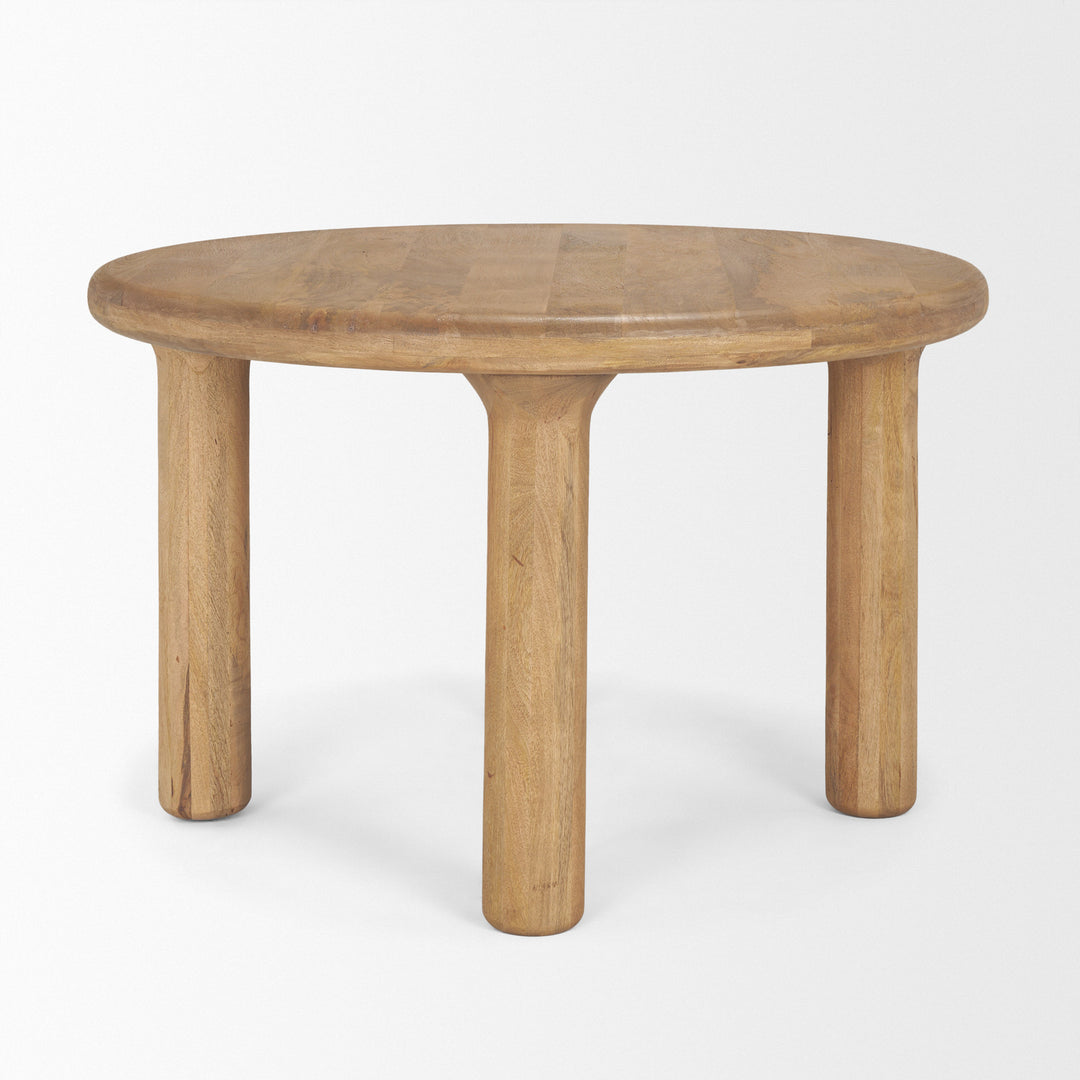 Soma 48" Light Brown Mango Wood Round Dining Table Dining Room Mercana