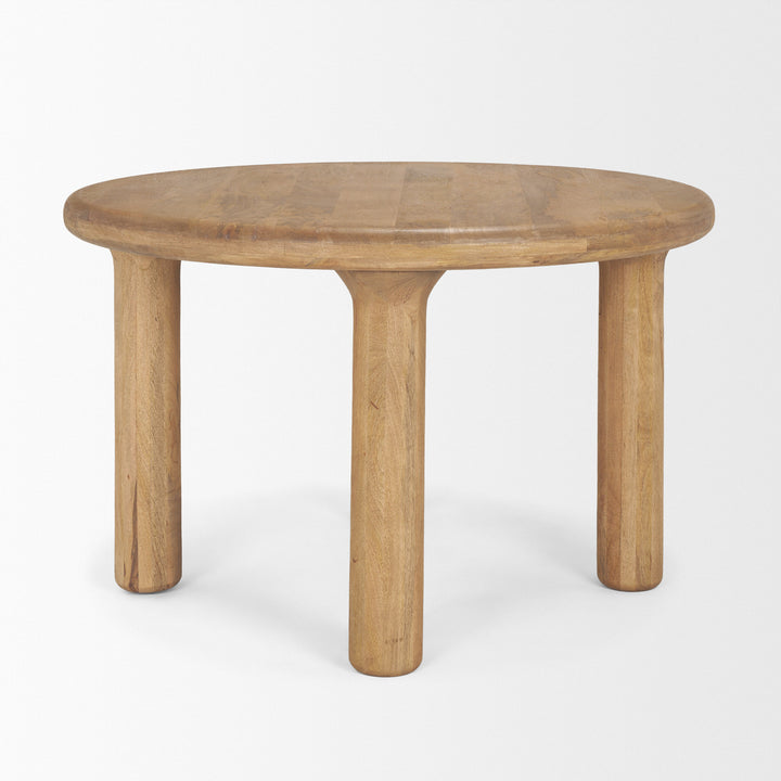 Soma 48" Light Brown Mango Wood Round Dining Table Dining Room Mercana
