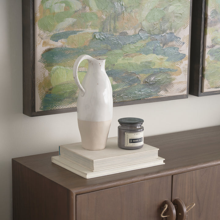 Valora Black Speckled Cream w/ Light Beige Ceramic Jug Decor Mercana