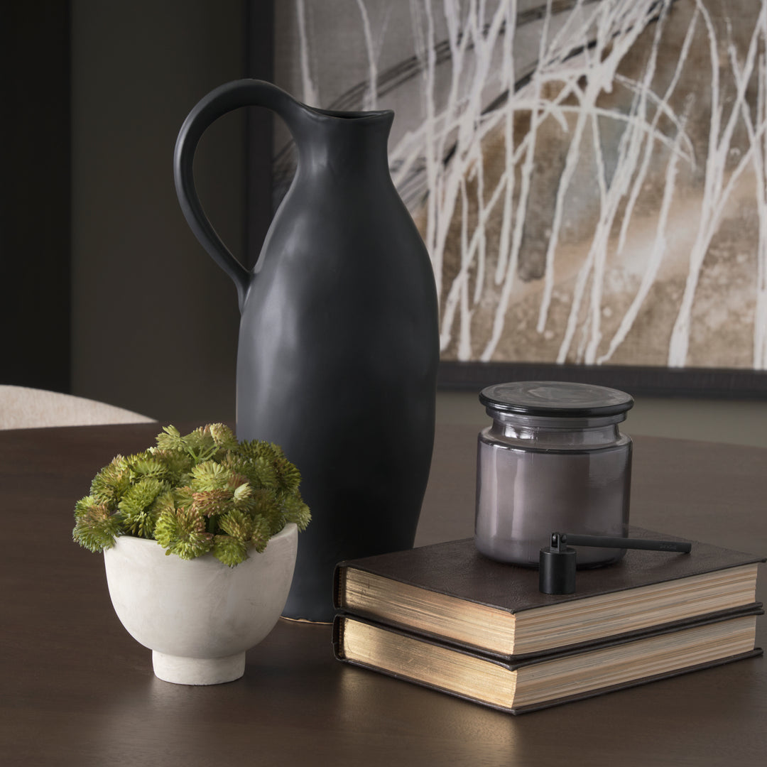 Valora Matte Black Ceramic Jug Decor Mercana