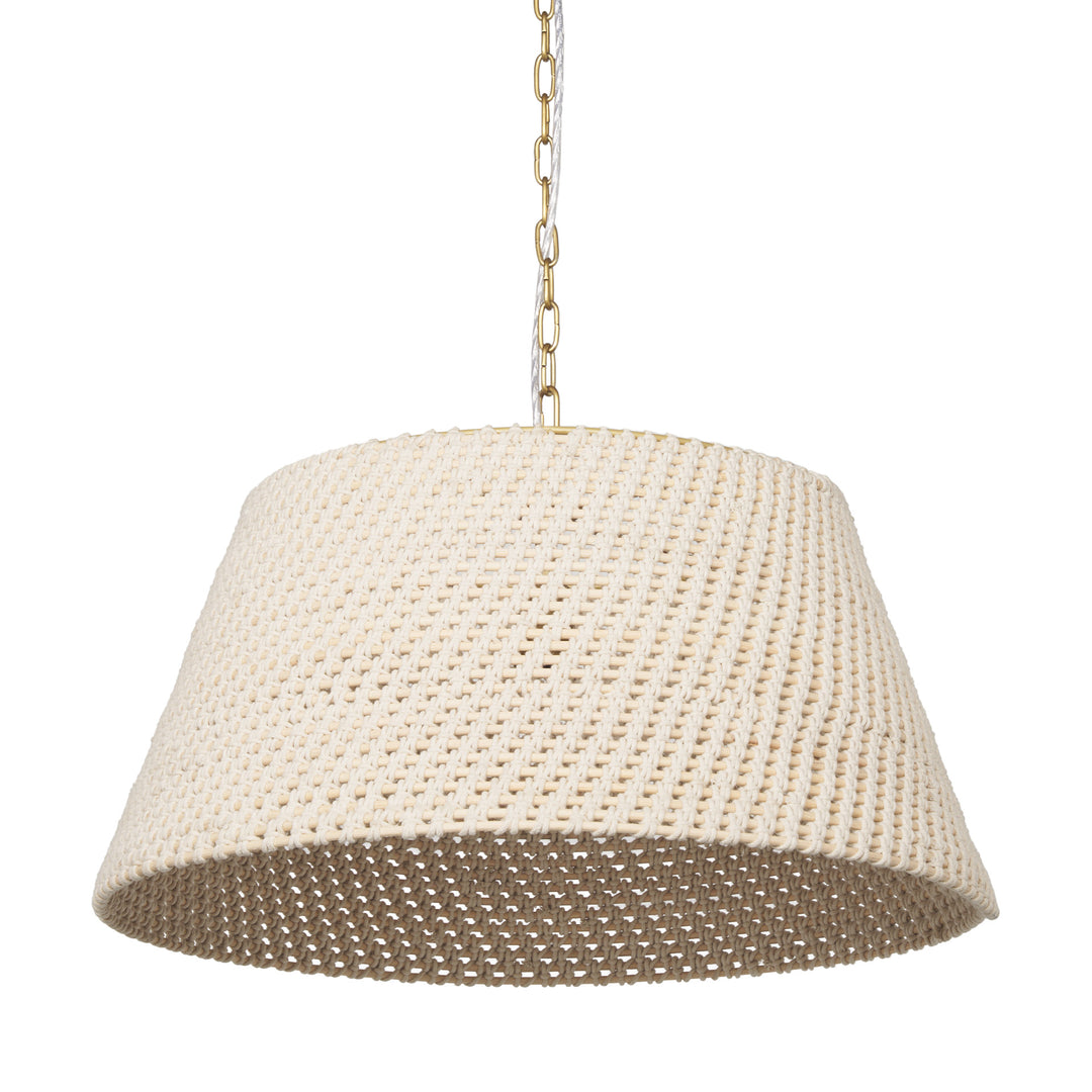 Tosha 1-Light Tapered Cotton Rope Drum Pendant Decor Mercana