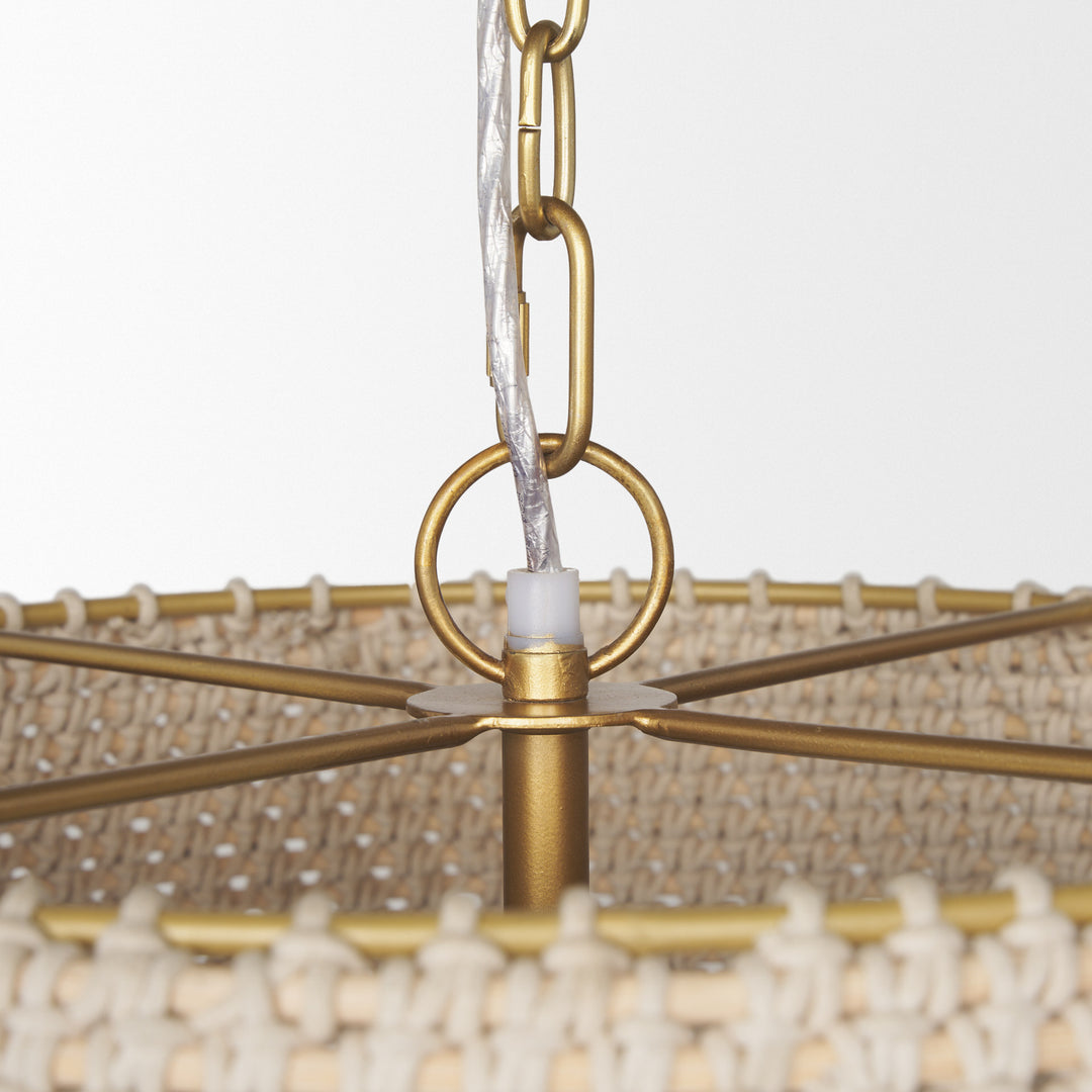 Tosha 1-Light Tapered Cotton Rope Drum Pendant Decor Mercana