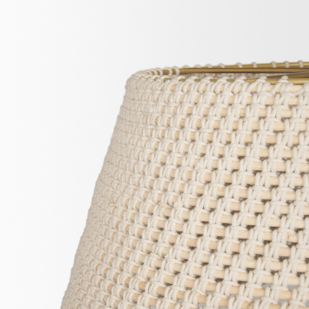 Tosha 1-Light Tapered Cotton Rope Drum Pendant Decor Mercana