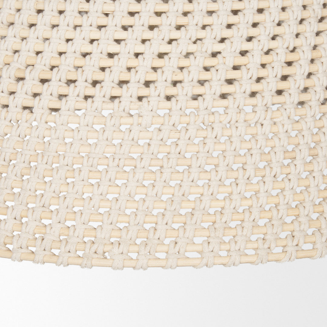 Tosha 1-Light Tapered Cotton Rope Drum Pendant Decor Mercana
