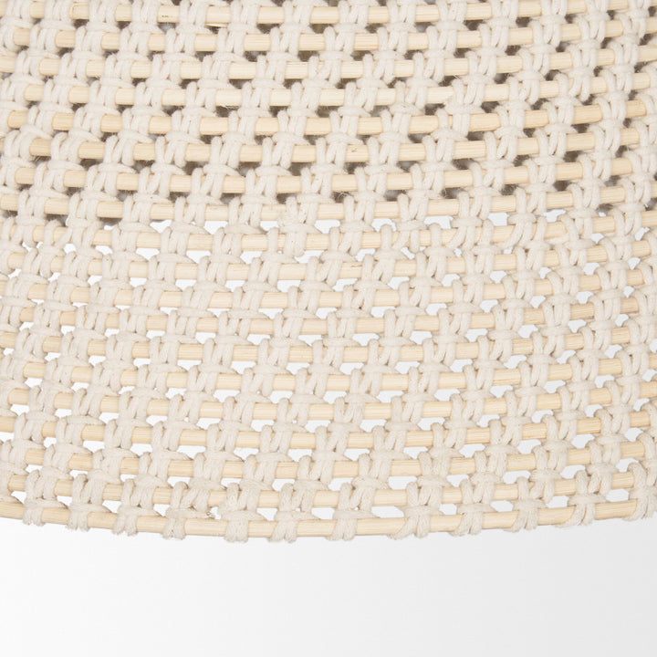 Tosha 1-Light Tapered Cotton Rope Drum Pendant Decor Mercana