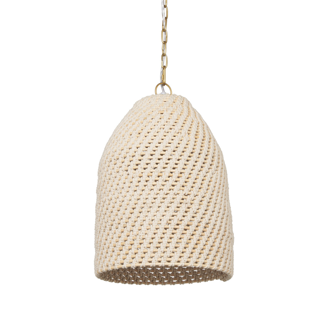 Tosha 1-Light Cotton Rope Bell Pendant Decor Mercana