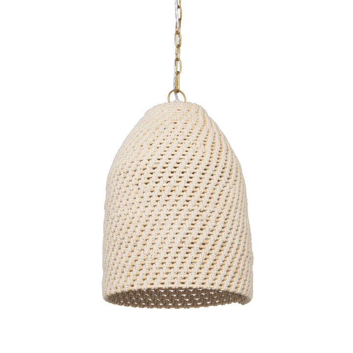 Tosha 1-Light Cotton Rope Bell Pendant Decor Mercana
