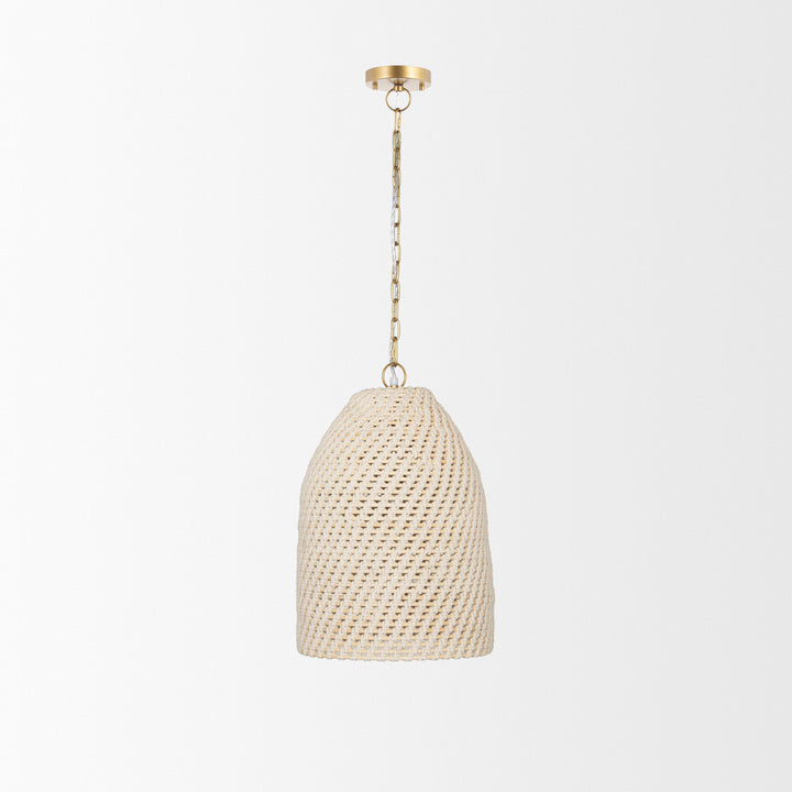 Tosha 1-Light Cotton Rope Bell Pendant Decor Mercana