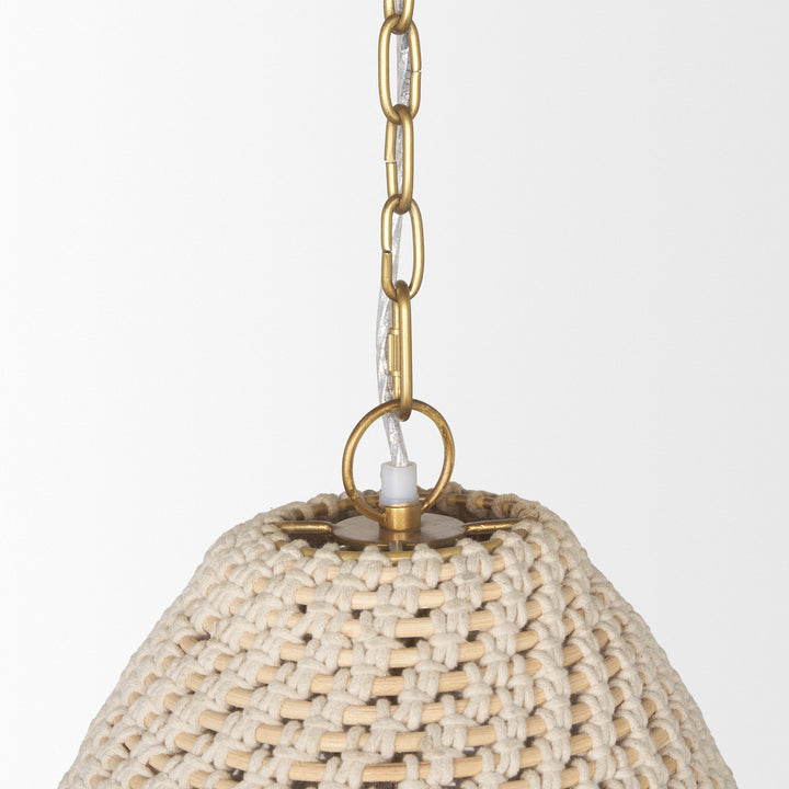 Tosha 1-Light Cotton Rope Bell Pendant Decor Mercana