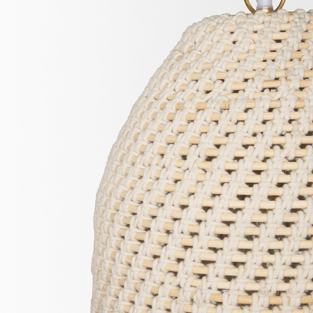 Tosha 1-Light Cotton Rope Bell Pendant Decor Mercana
