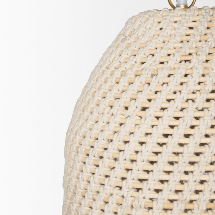 Tosha 1-Light Cotton Rope Bell Pendant Decor Mercana
