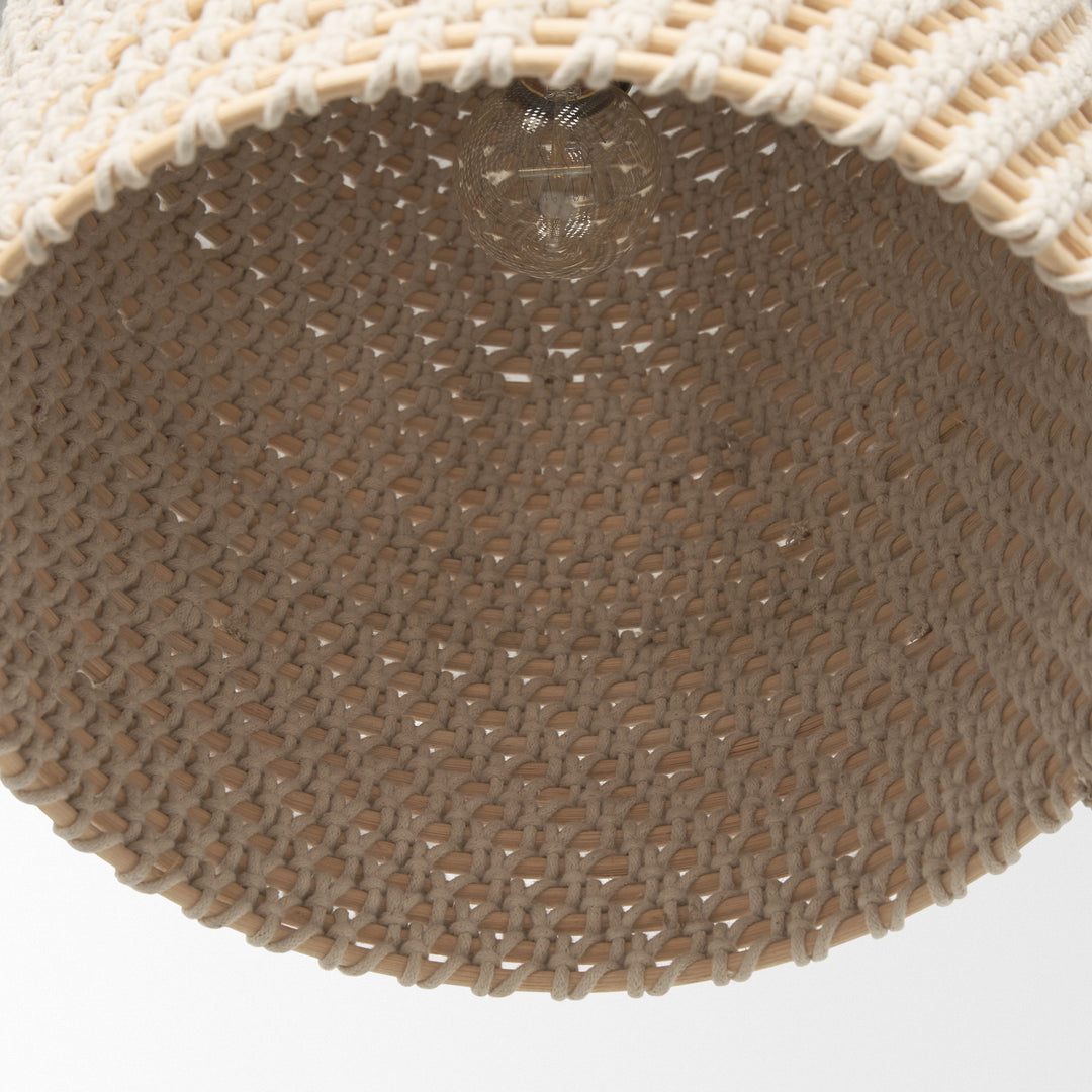 Tosha 1-Light Cotton Rope Bell Pendant Decor Mercana