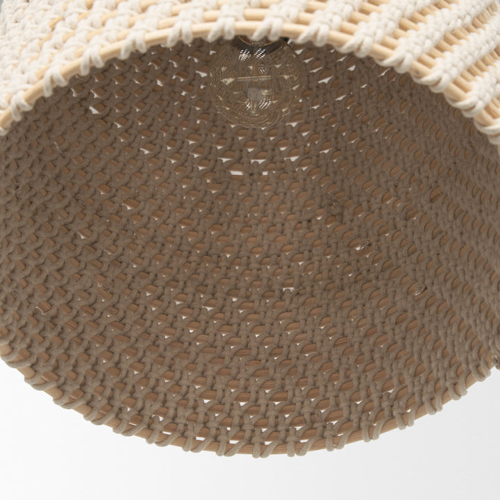 Tosha 1-Light Cotton Rope Bell Pendant Decor Mercana