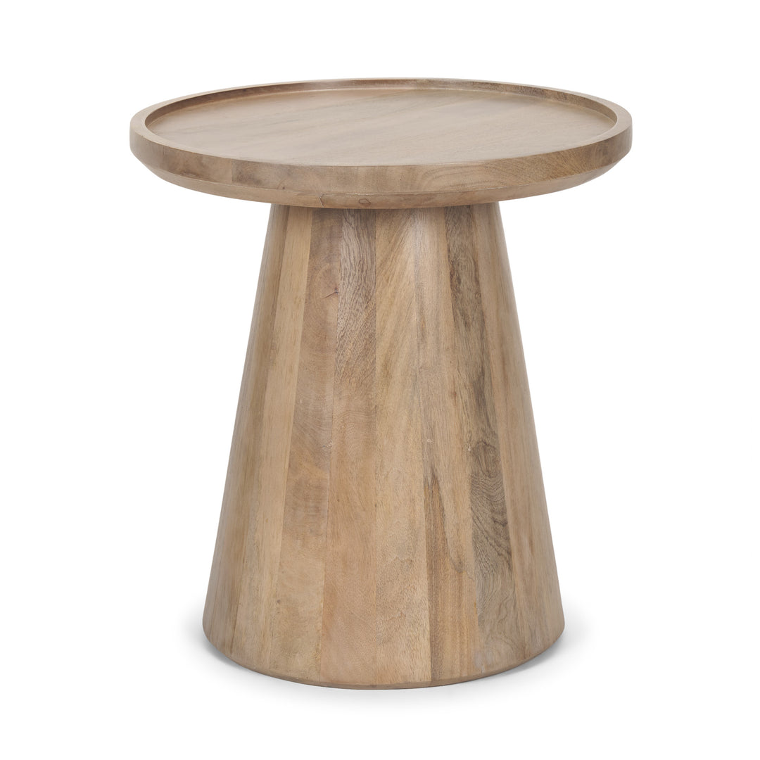 Takoda Light Brown Wood Tapered Drum Accent Table Dining Room Mercana
