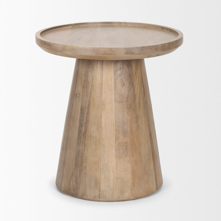 Takoda Light Brown Wood Tapered Drum Accent Table Dining Room Mercana