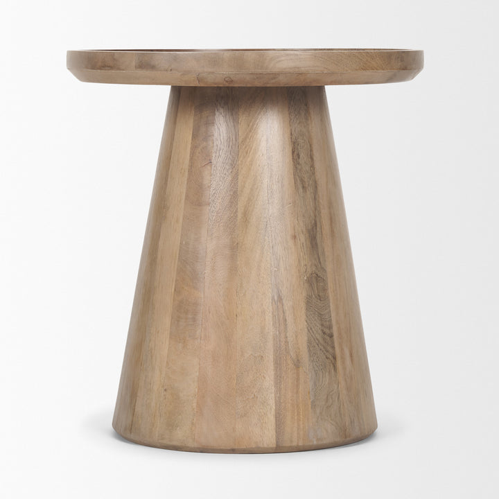 Takoda Light Brown Wood Tapered Drum Accent Table Dining Room Mercana