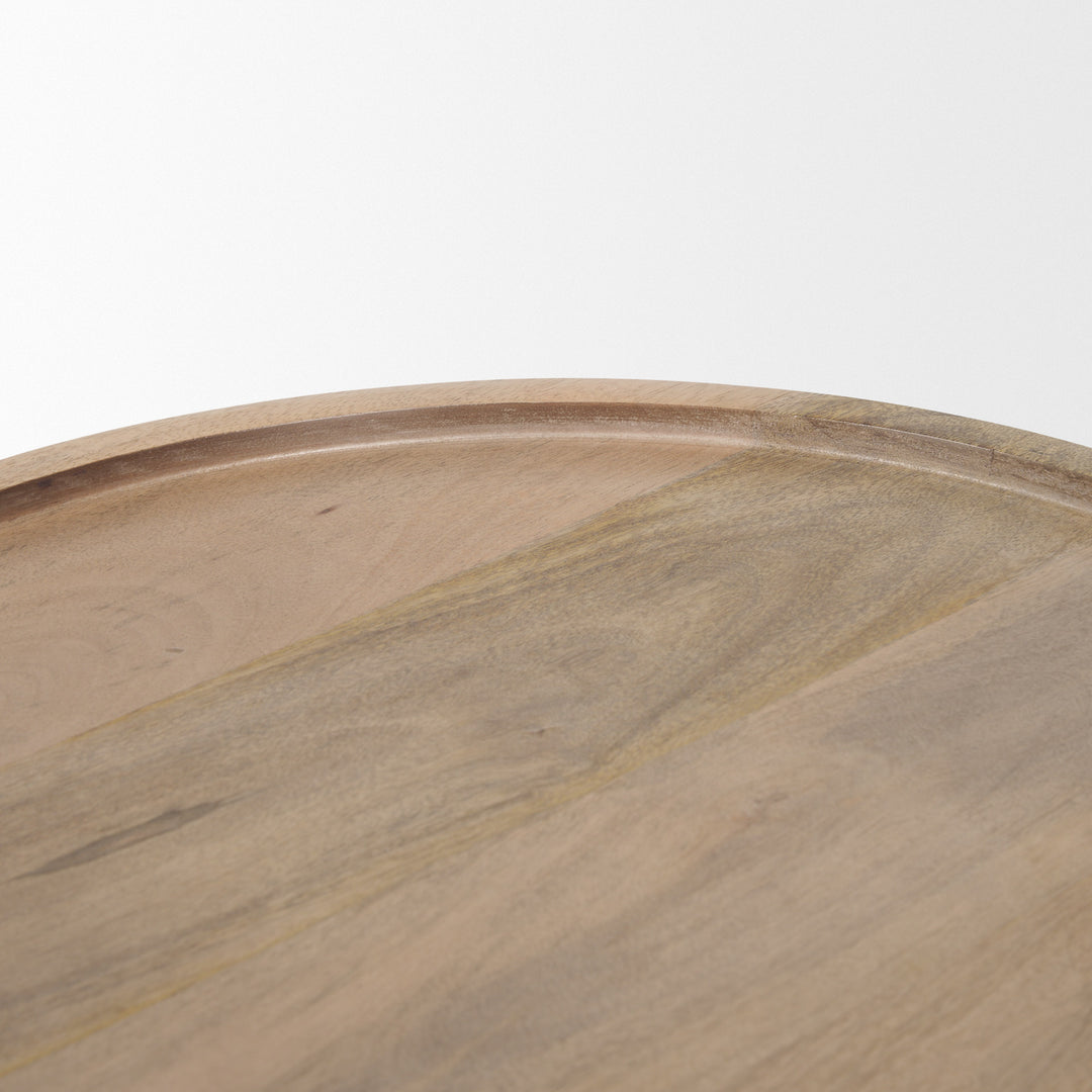 Takoda Light Brown Wood Tapered Drum Accent Table Dining Room Mercana