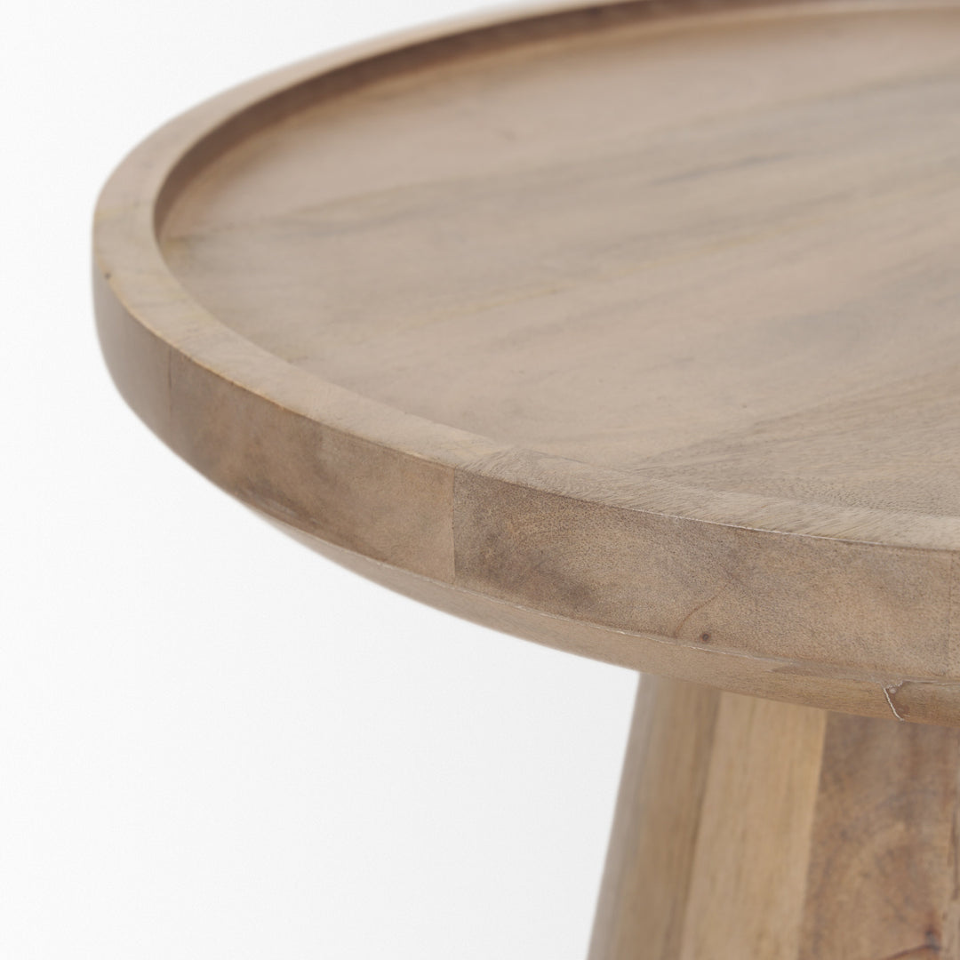 Takoda Light Brown Wood Tapered Drum Accent Table Dining Room Mercana