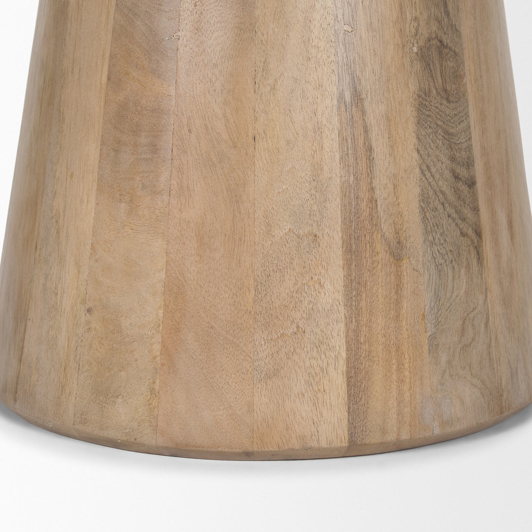 Takoda Light Brown Wood Tapered Drum Accent Table Dining Room Mercana