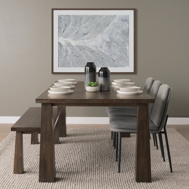 Eve Dining Chair w/ Gray Fabric & Matte Black Metal Dining Room Mercana