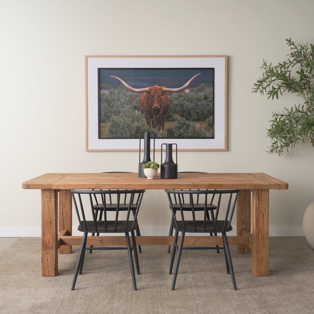 Stetson 84" Rectangular Natural Brown Wood Dining Table Dining Room Mercana