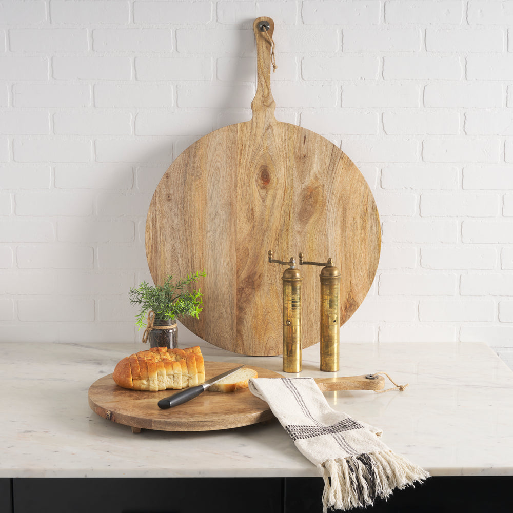 Karana Natural Solid Wood Round Serving Boards Decor Mercana