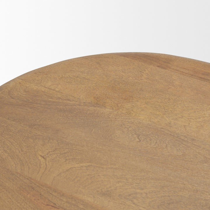 Shima Oval Light Brown Wood w/ Arched Legs Coffee Table Living Room Mercana